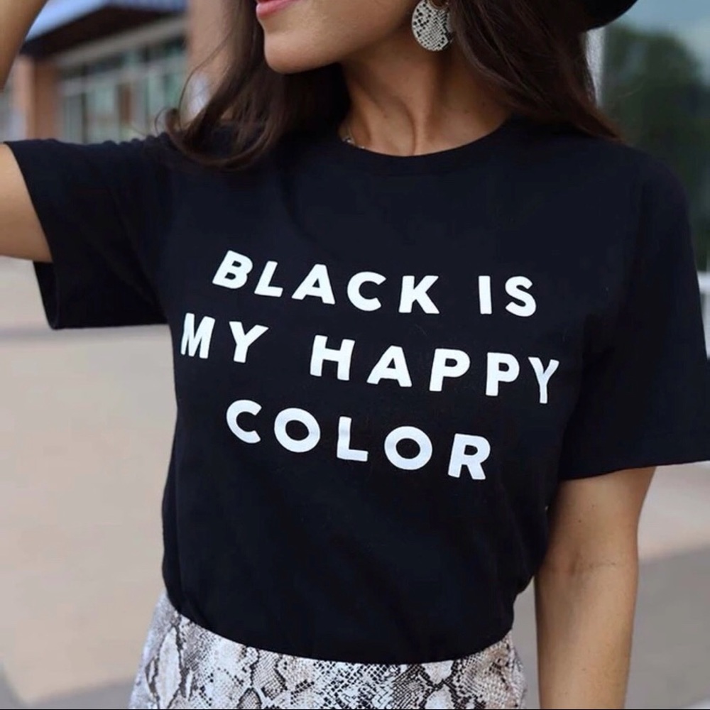 Black is My Happy Color Graphic Tee